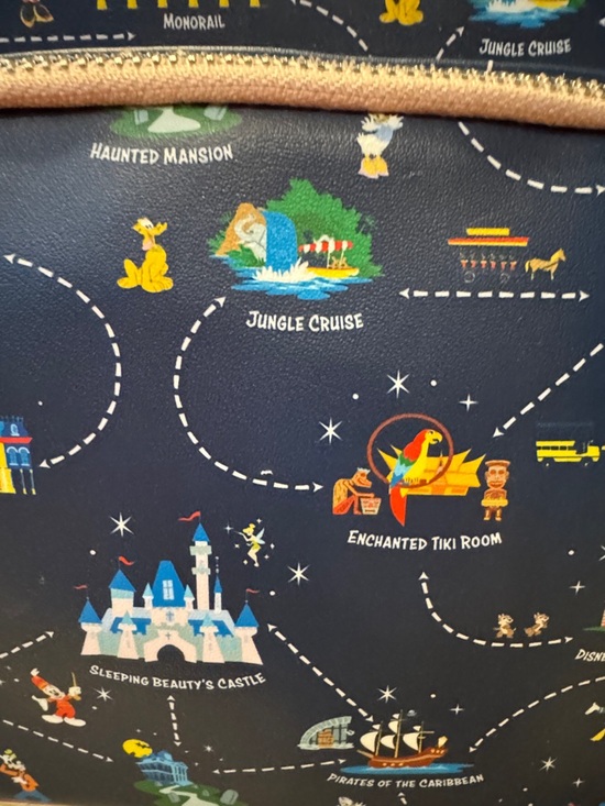 Loungefly Disneyland 65th Anniversary Map 2-1 Convertible Mini Backpack NWOT main image 7